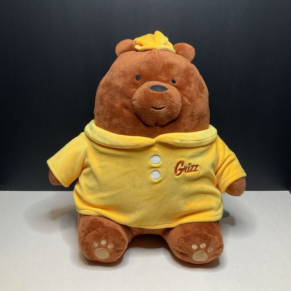NEW We Bare Bear Grizzly Yellow Pajamas Stuffed Animal Plush Doll Toy 13"